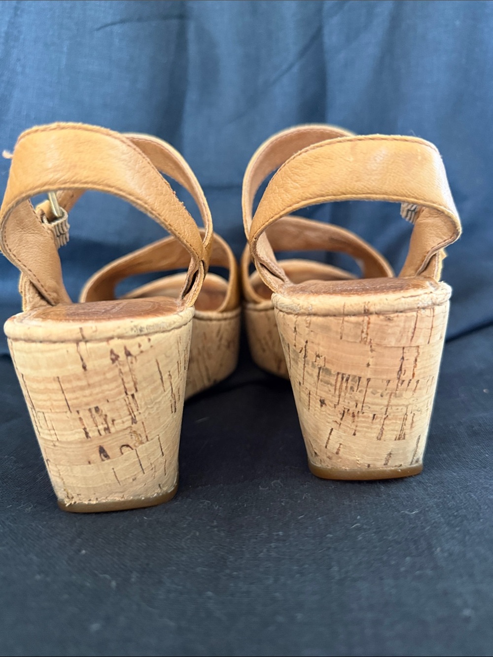 Born Natural Tan Cork Platforn Sandals Size 6 - Picture 6 of 9